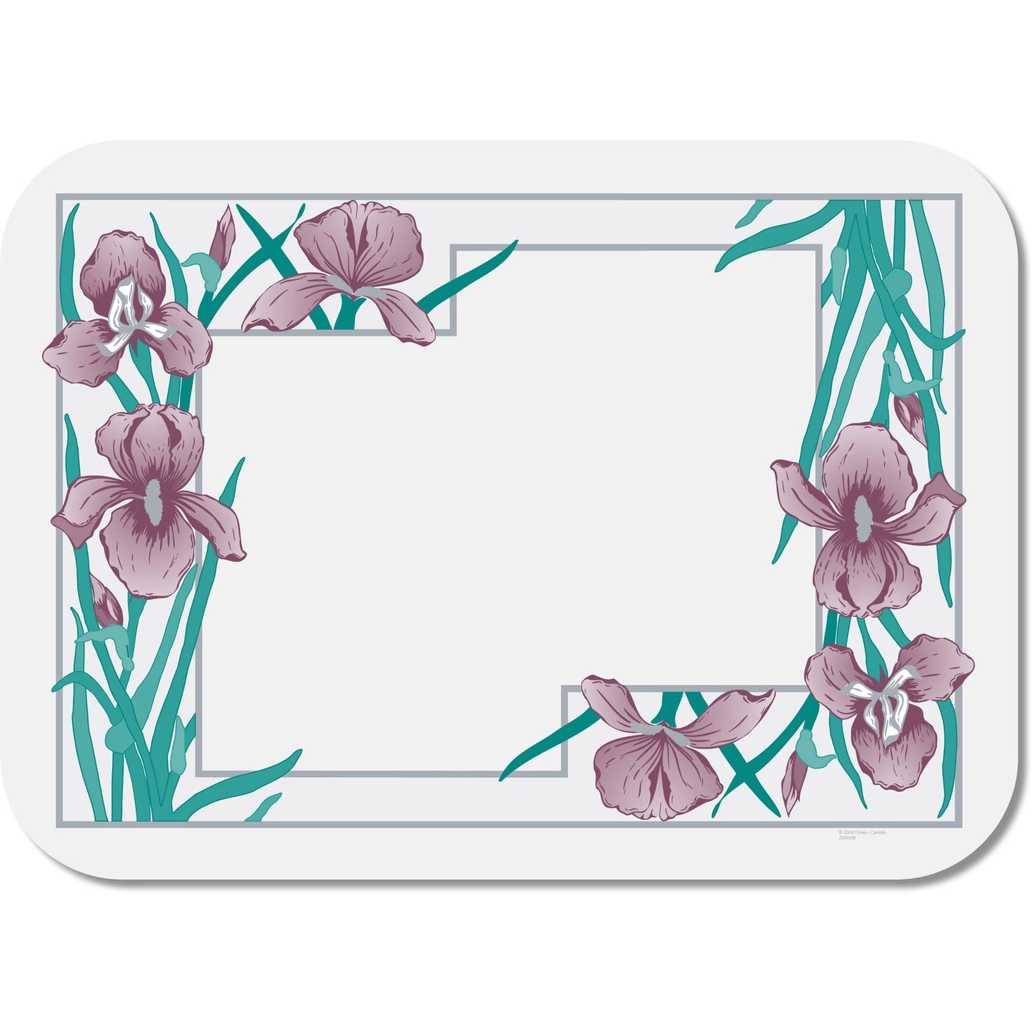Dinex DX5081I202733 12-3/4" x 16-5/8" Iris Garden Tray Cover Size: I w/ Straight Edge/Round Corner