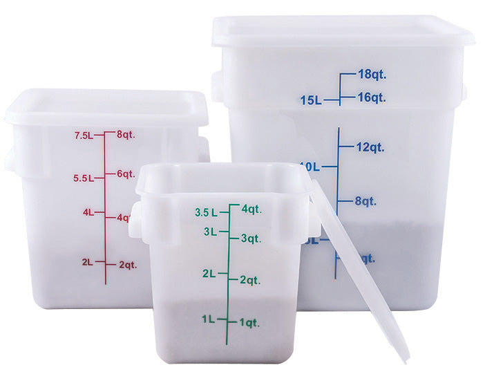 Winco PESC-18 18 Qt. White Polypropylene Storage Container