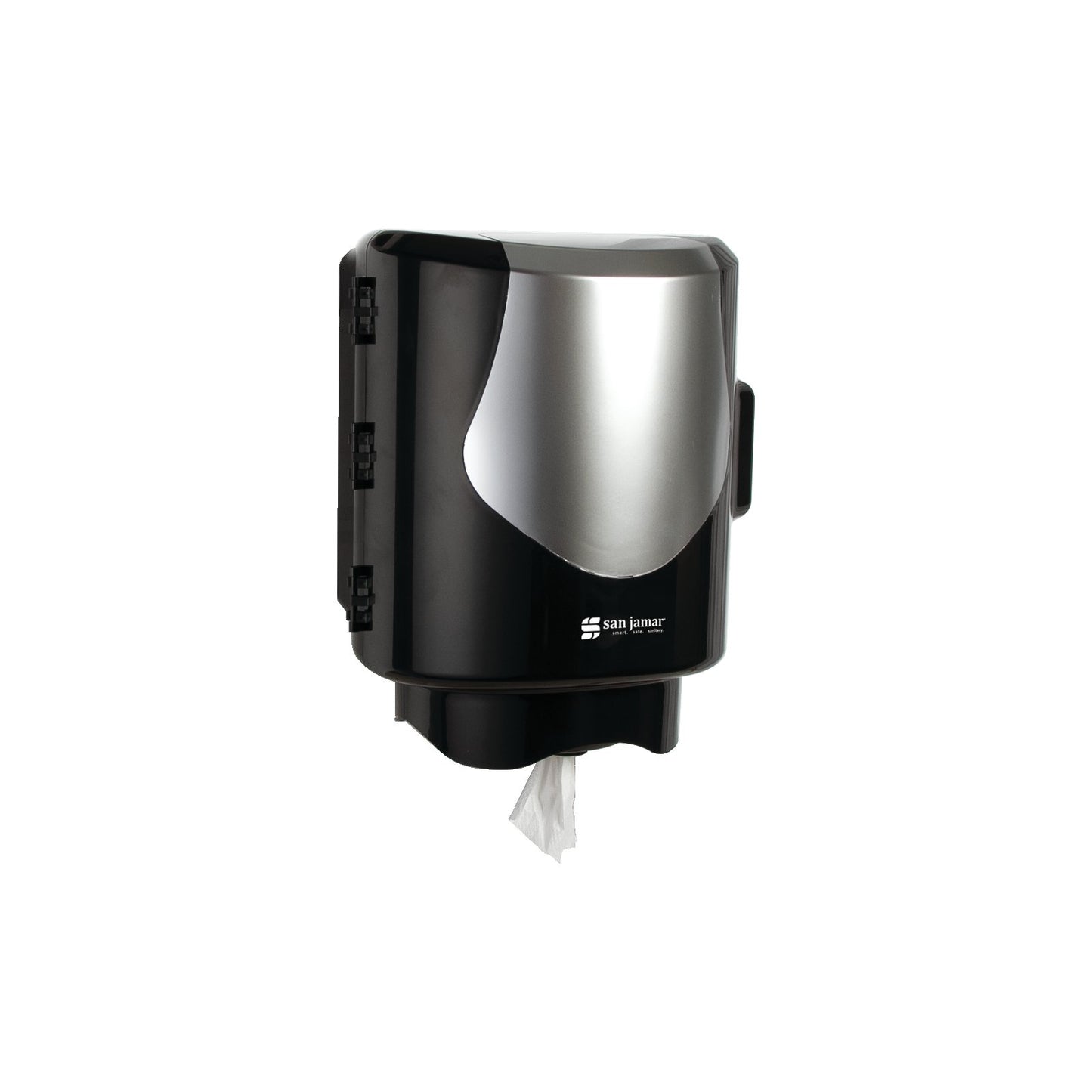 San Jamar T470BKSS Black Centerpull Towel Dispenser