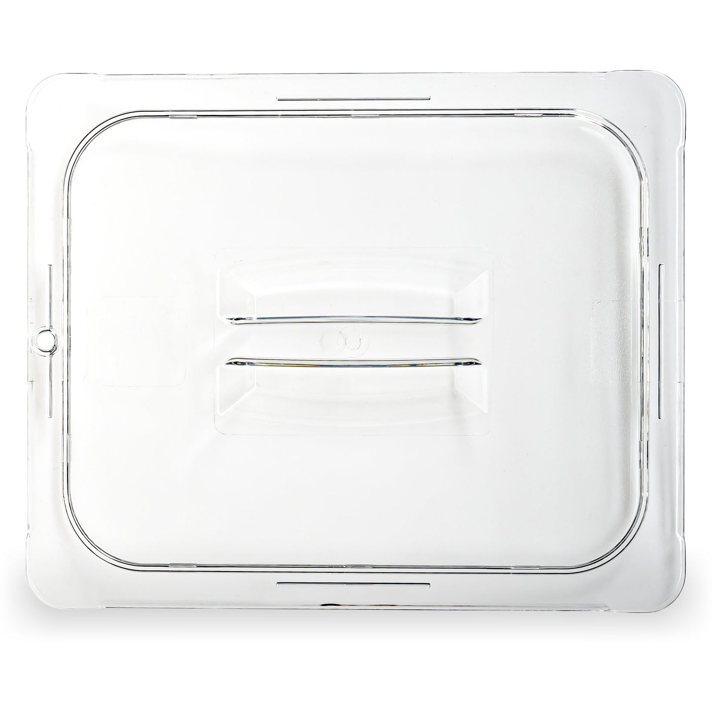Carlisle 10210U07 Full-Size Clear Polycarbonate StorPlus Handled Universal Lid