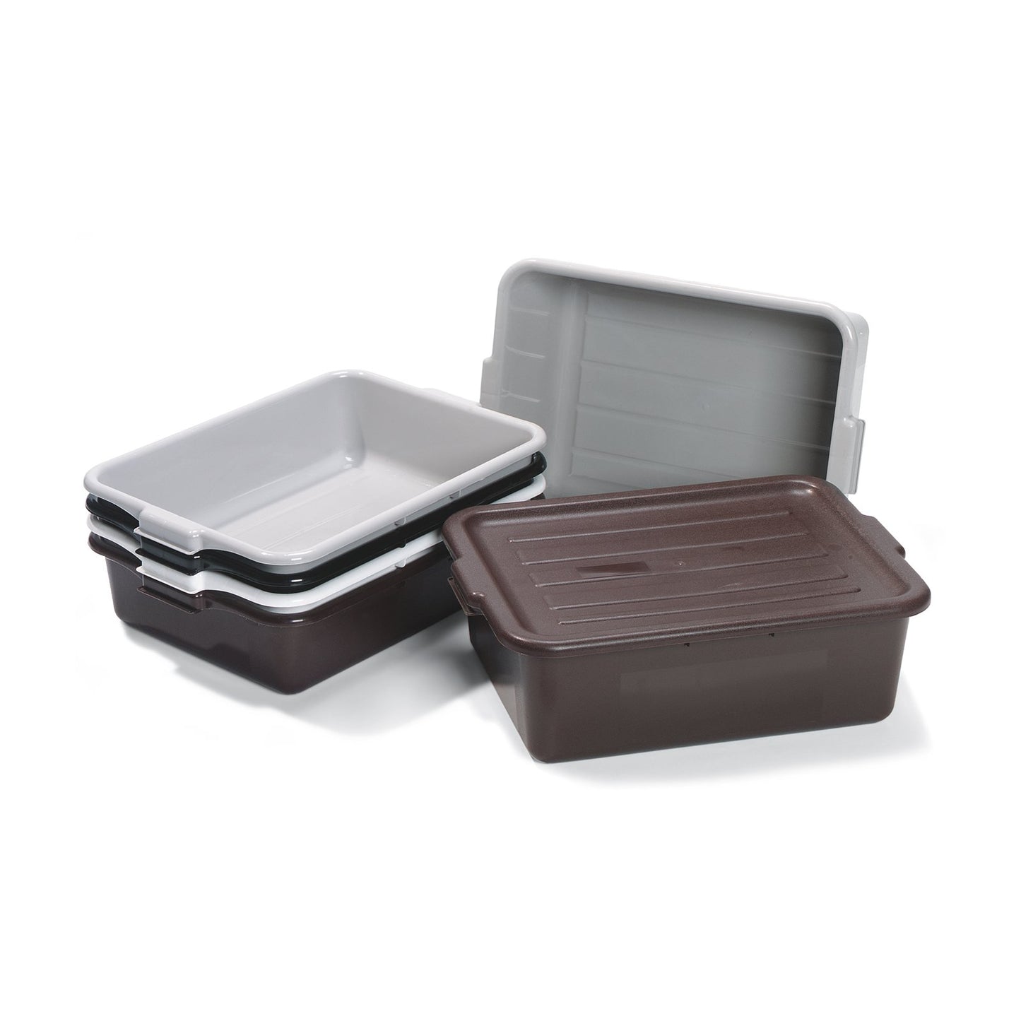 Carlisle 4401003 15" x 20" x 5" Black Comfort Curve Bus Box Skid