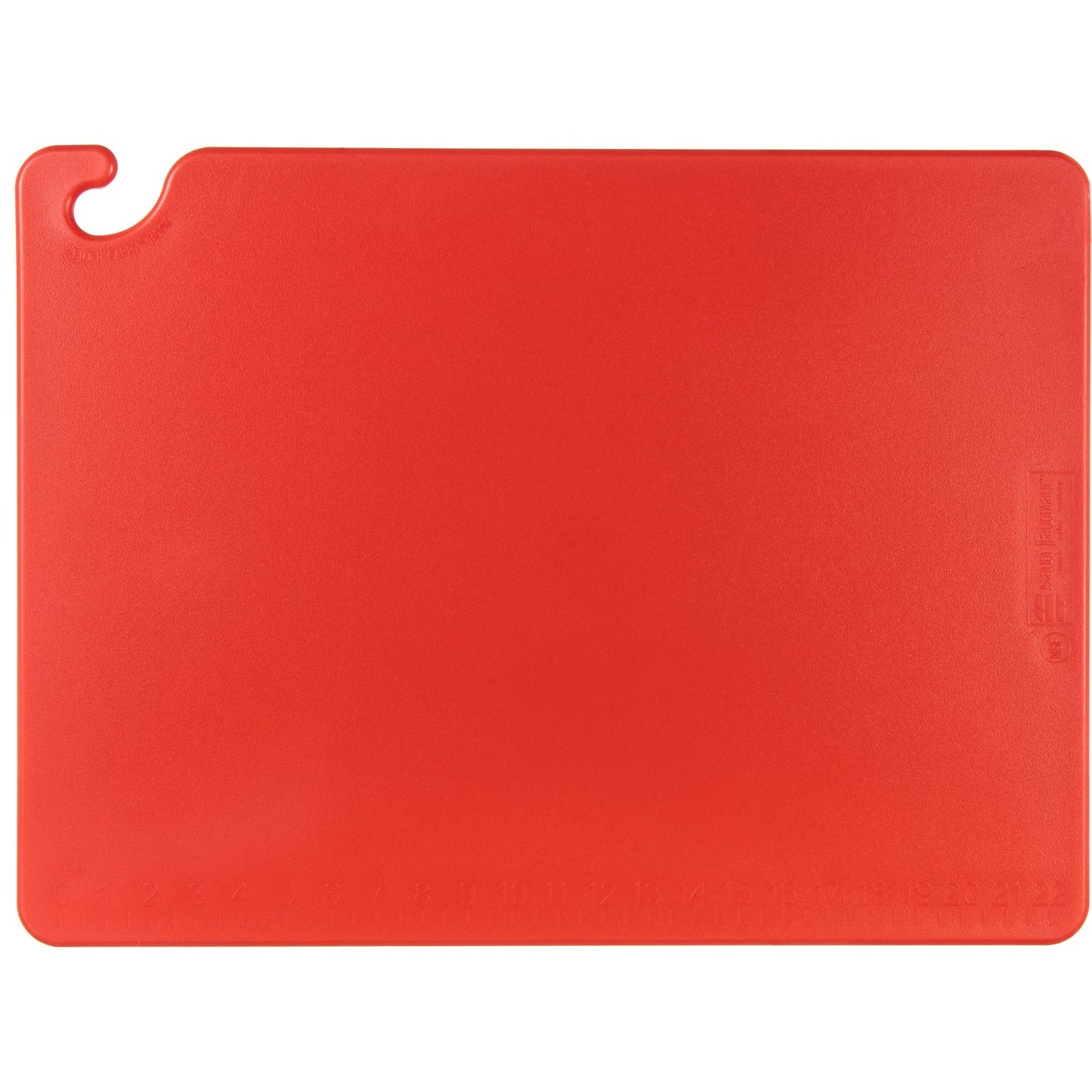 San Jamar CB182412RD 18" x 24" x 0.5" Red Cut-N-Carry Cutting Board