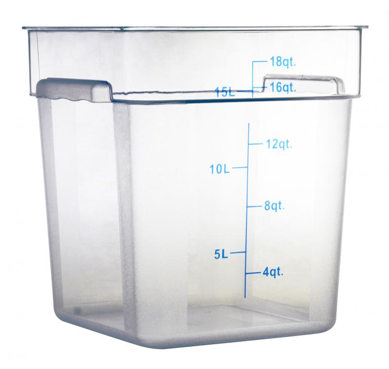 Omcan 80180 18 Qt Clear Square Polycarbonate Food Storage Container