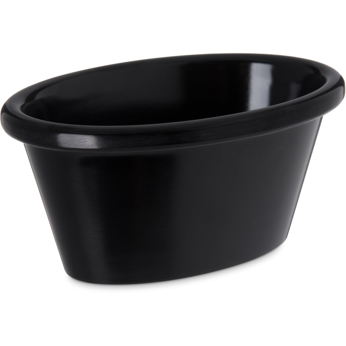 Carlisle S31403 4 oz Black Oval Melamine Smooth Ramekin