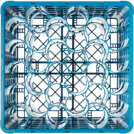 Carlisle RW30-214 Carlisle Blue 30 Compartment Polypropylene OptiClean NeWave Glass Rack with 3 Integrated Extenders