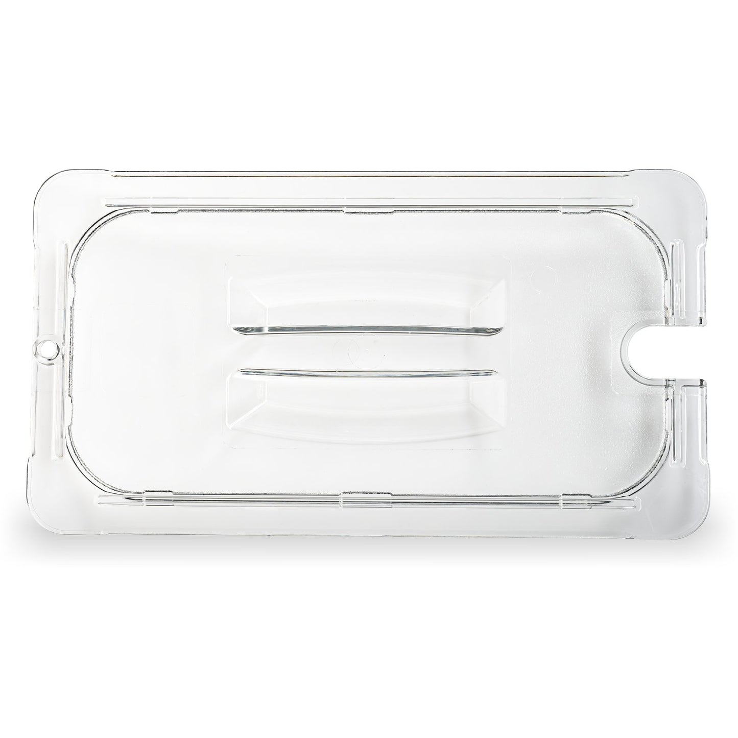 Carlisle 10271U07 1/3 Size Clear Polycarbonate StorPlus Notched Handled Universal Lid