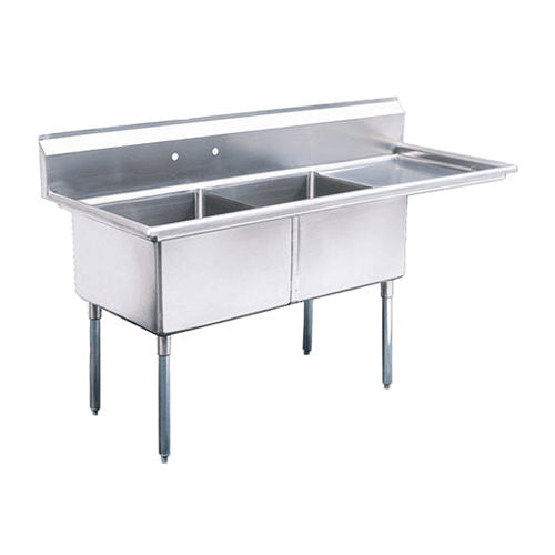 Thorinox TDS-2424-R24 24" x 24" Double Sink with Right Drainboard