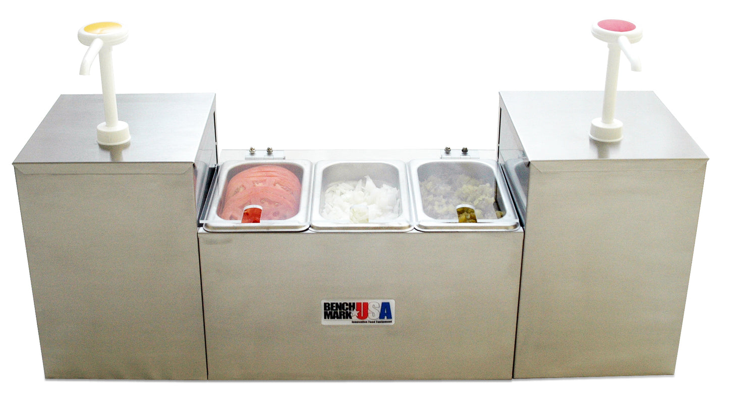 Winco 52001 Benchmark Condiment Station/Dispenser with Ice Packs