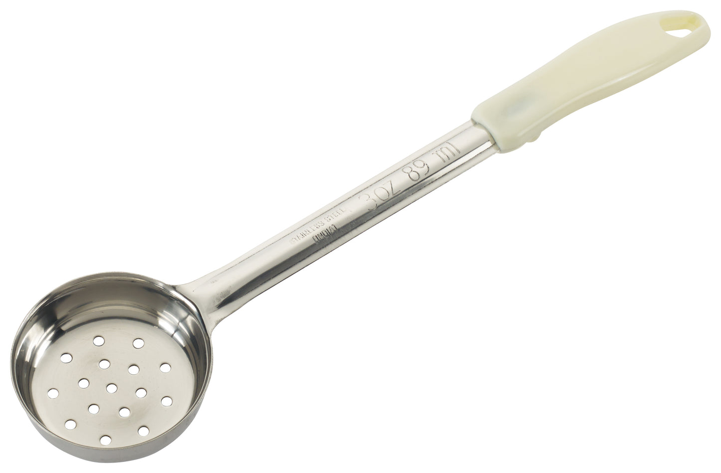 Winco FPP-3 3 oz. Ivory Stainless Steel Perforated Food Portioner
