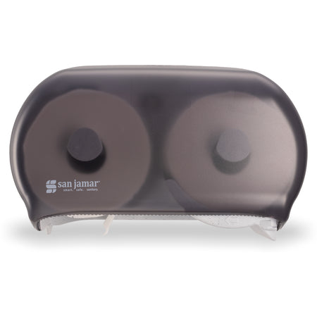 San Jamar R3600TBK Black Pearl Dual High Impact Plastic Classic Versatwin Standard Roll Tissue Dispenser, 1.5" core