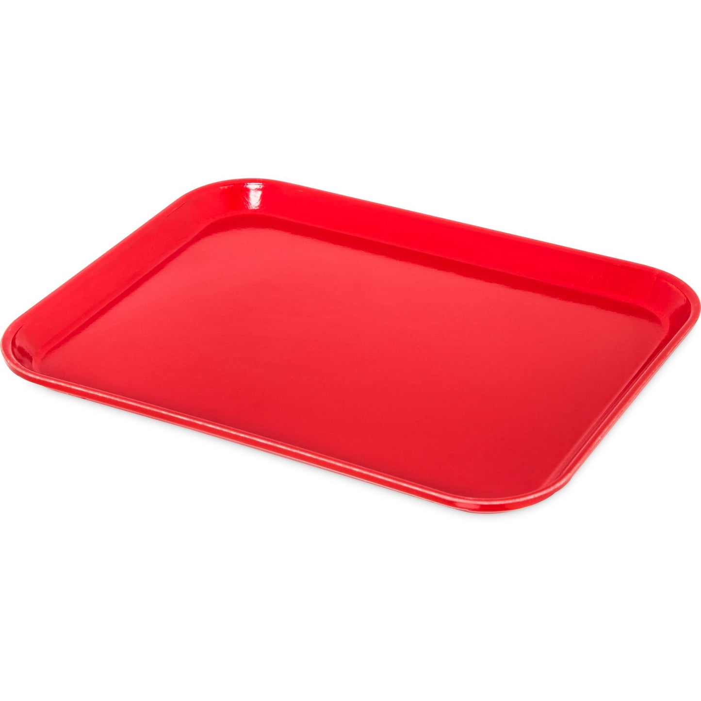 Carlisle 1410FG017 13.75" x 10.6" Red Solid Rectangular Glasteel Tray