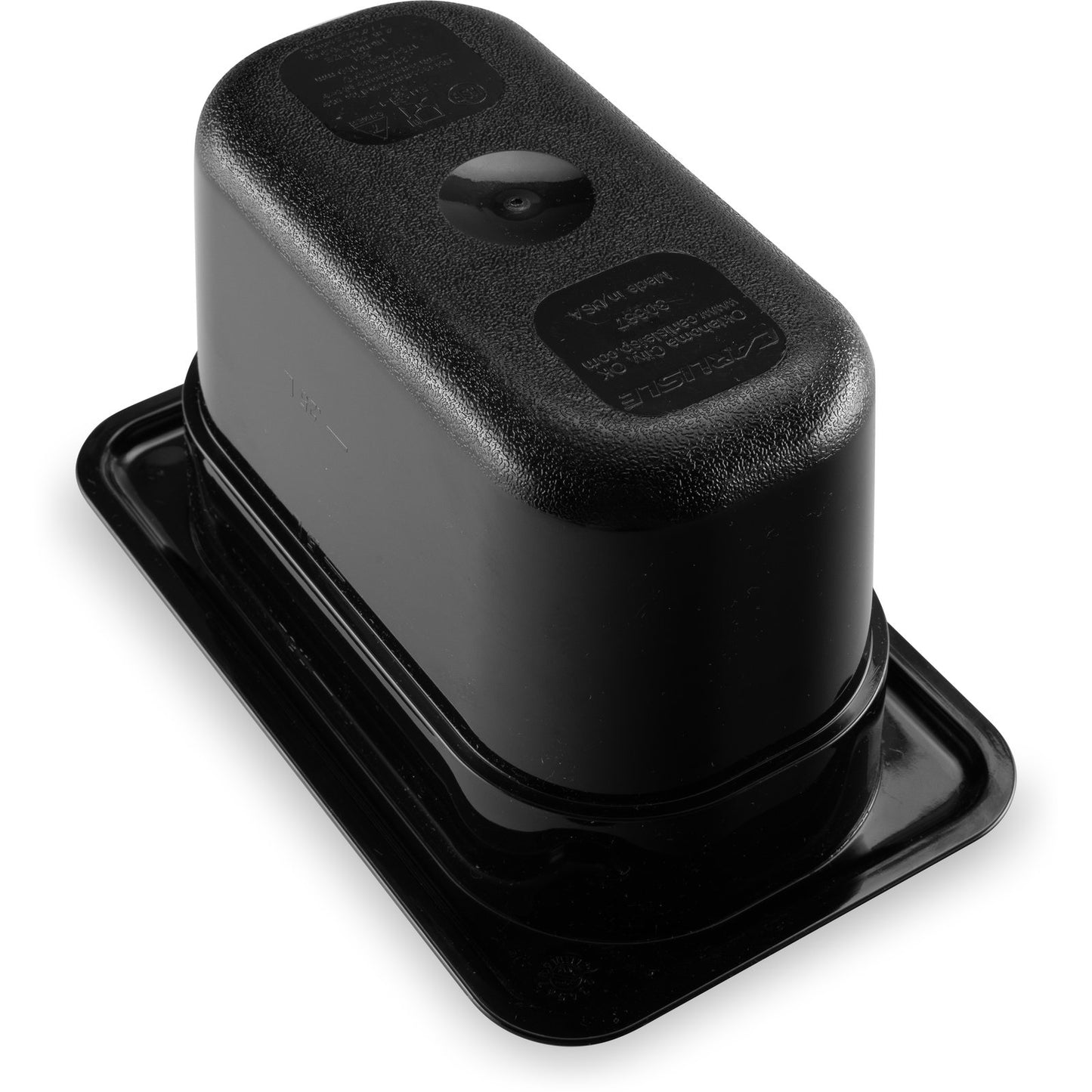 Carlisle 3068703 1/9 Size Black Polycarbonate StorPlus Food Pan, 4" Deep