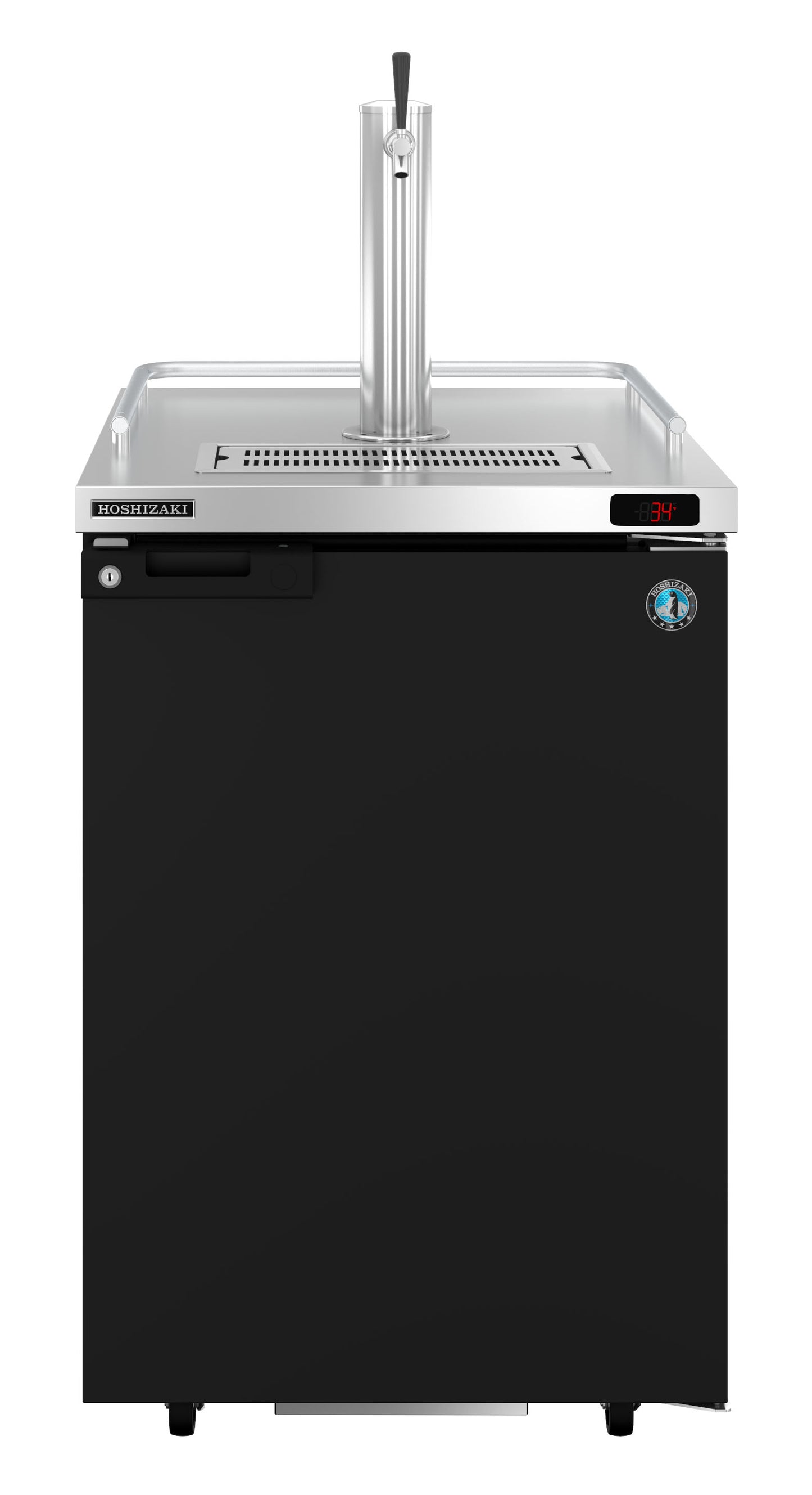 Hoshizaki DD24 Black One Section Vinyl Back Bar Direct Draw, Solid Door Refrigerator