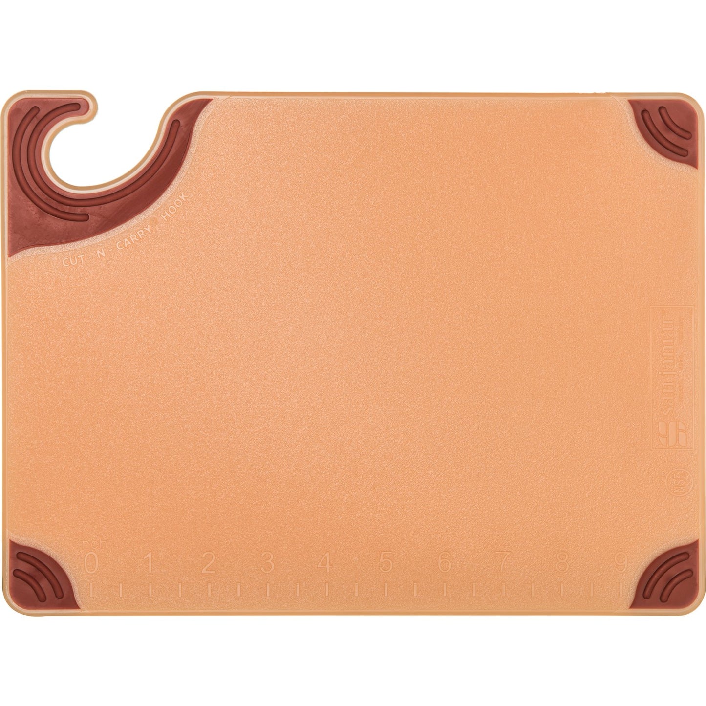 San Jamar CBG912BR 9" x 12" x 0.375" Brown Saf-T-Grip Cutting Board