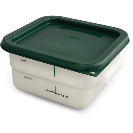 Carlisle 11960PE02 2 Qt White Square Polyethylene Food Storage Container