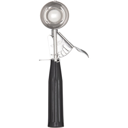 Carlisle 60300-30 1.3 oz #30 Black 18-8 Stainless Steel Disher Scoop