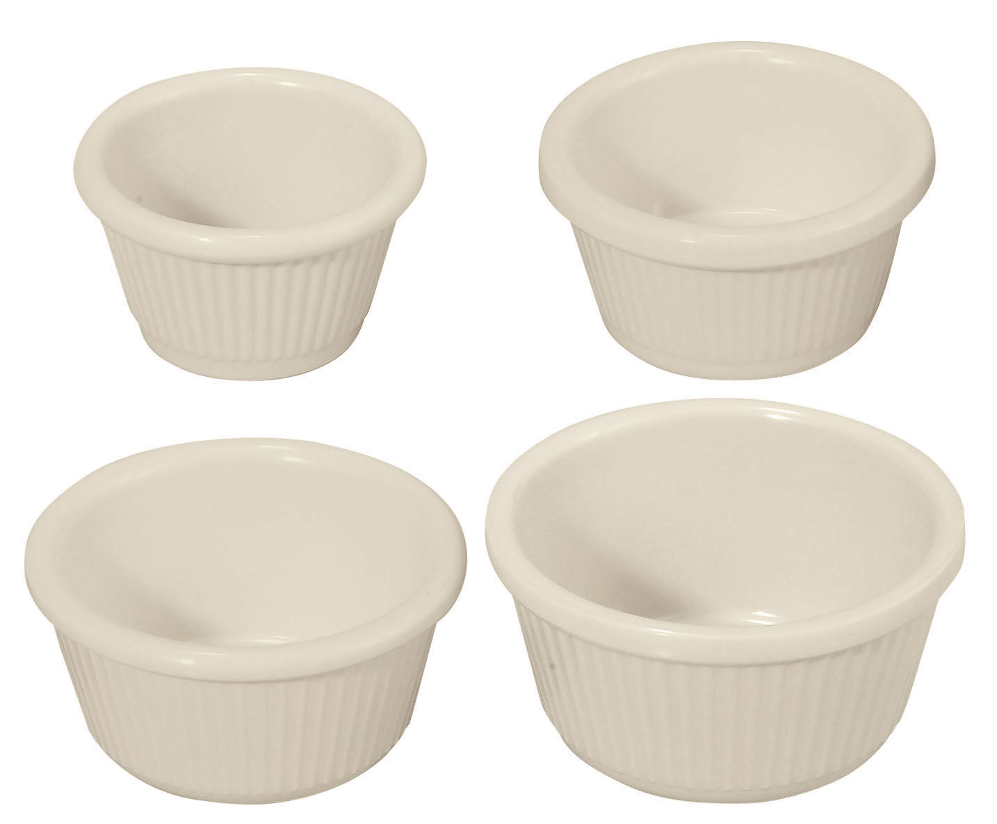 Winco RFM-3B 3 oz. Bone Fluted Ramekins