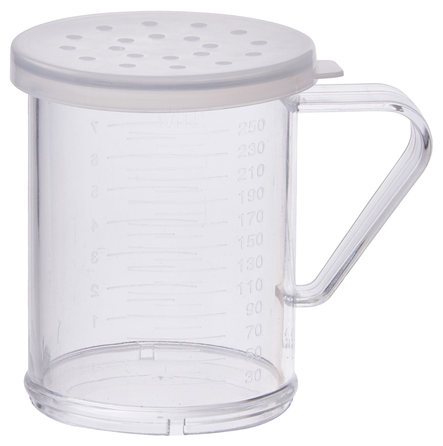 Winco PDG-10CL 10 oz. Large Hole Dredge with Clear Snap-on Lid