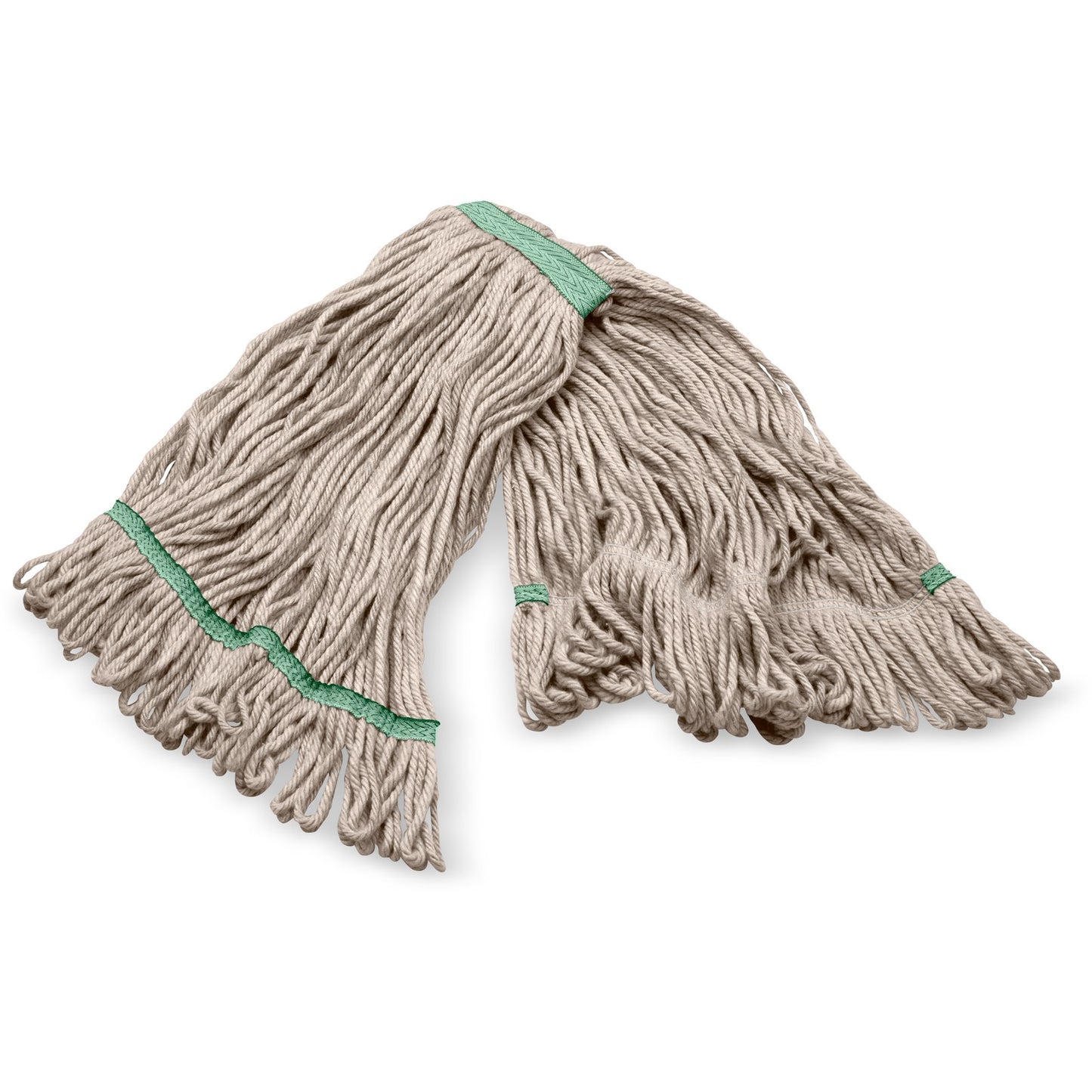 Carlisle 369320M00 Medium Natural Acrylic Fiber Anti-Microbial Looped End Mop Green Band