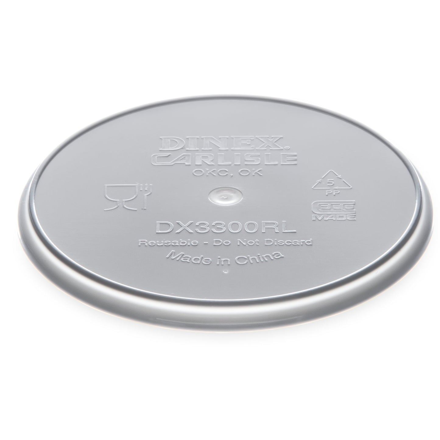 Carlisle DX3300RL 5.25" Dark Gray Polypropylene Turnbury Reusable Lid for Turnbury Soup Bowl (250/cs)