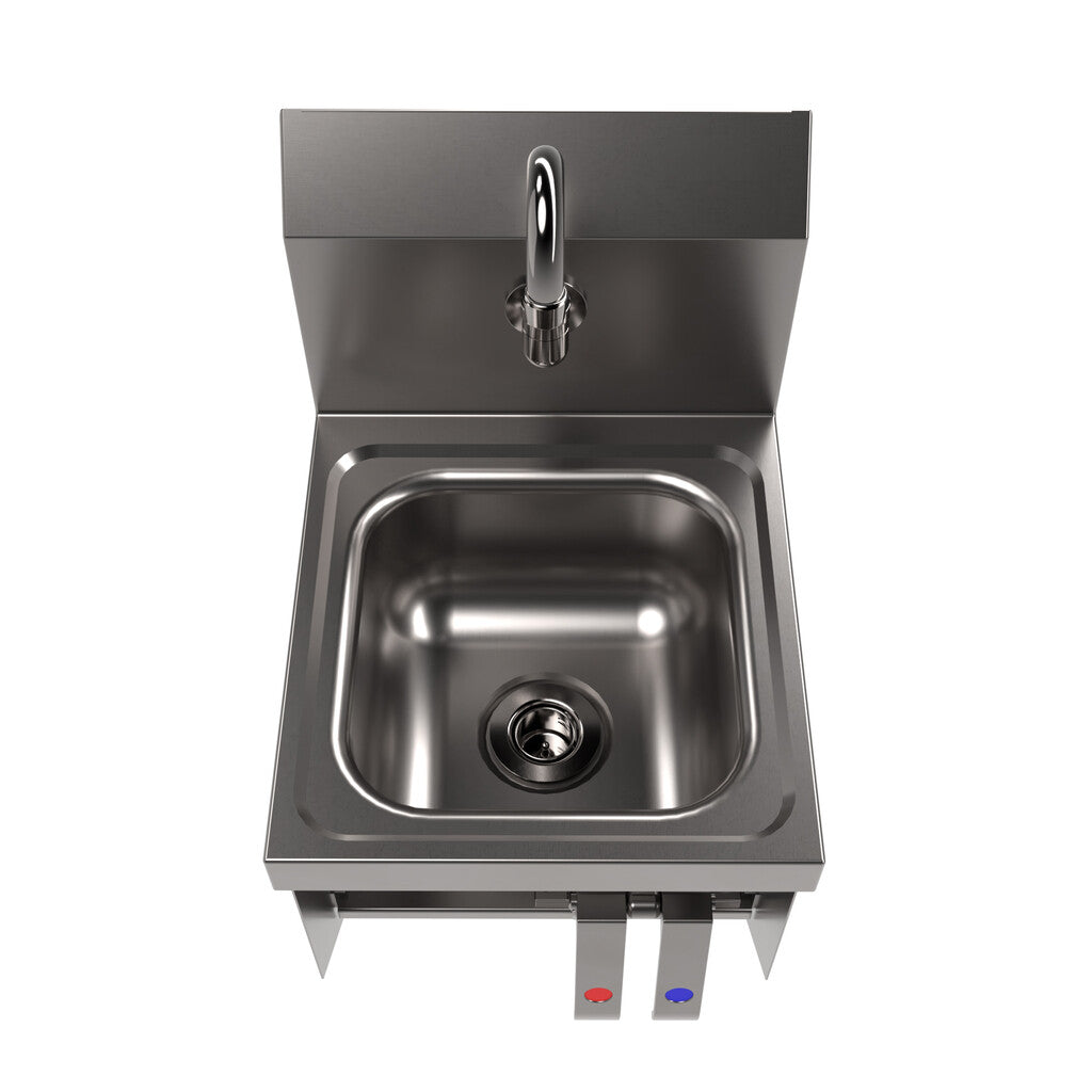 BK Resources BKHS-W-SS-1-BKK-PG Stainless Steel Space Saver Hand Sink w/ Knee Valve, Faucet & Bracket