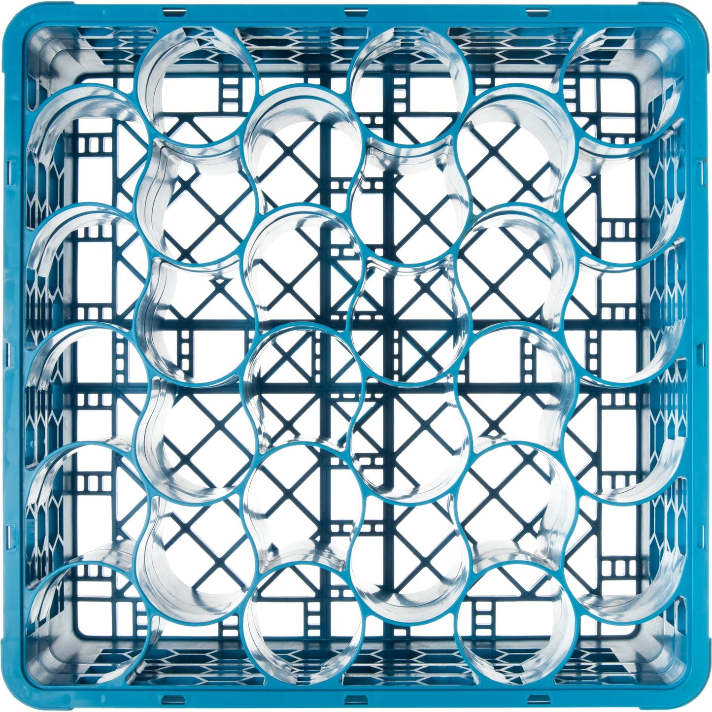 Carlisle RW30-114 Carlisle Blue 30 Compartment Polypropylene OptiClean NeWave Glass Rack with 2 Integrated Extenders