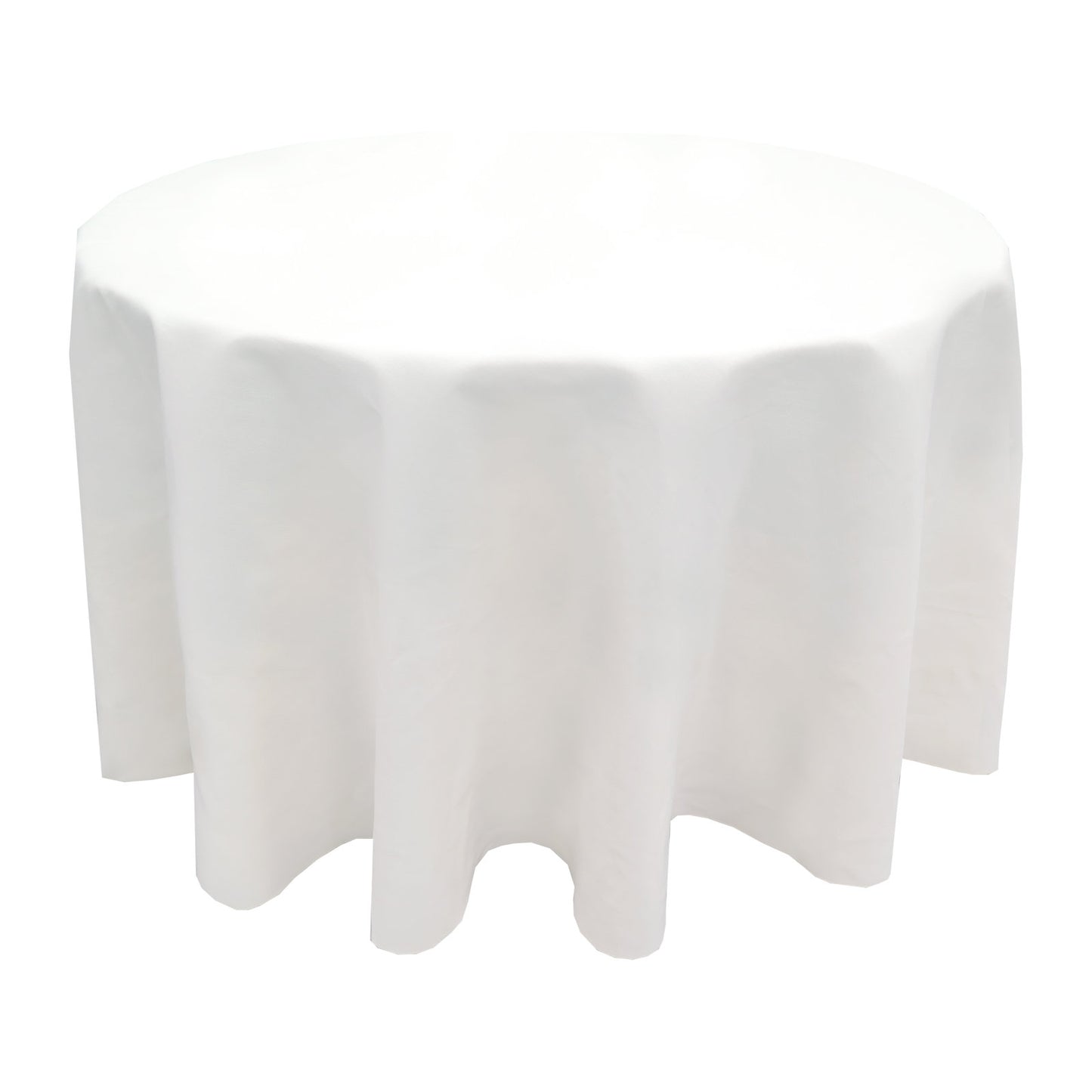 Snap Drape 544190RM010 90" White Round Market Place Linens Tablecloth