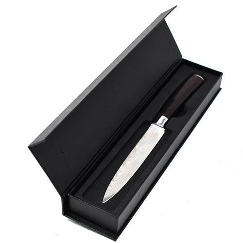 Omcan 47913 5.5" Gyuto Damascus Style Utility Forged Knife with Gift Box