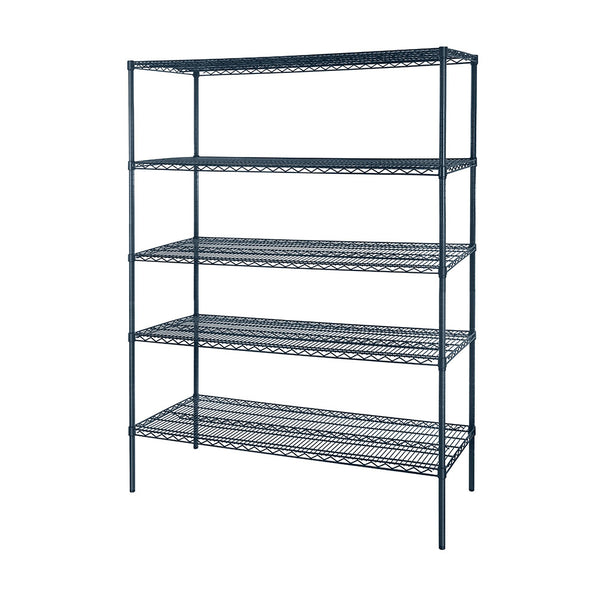 Atosa MWSSE184286 18"x42" Slate Gray 5-Shelf Epoxy Shelving Unit with 86" Post