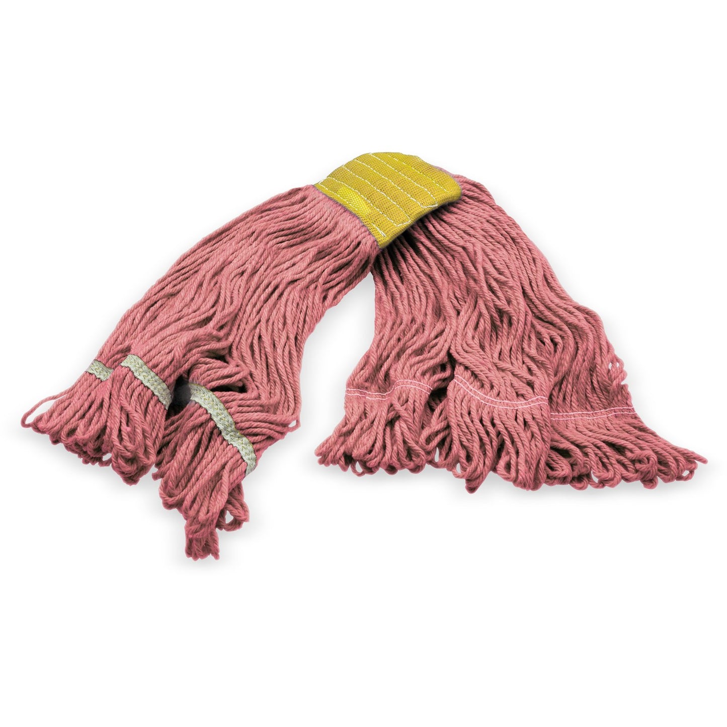 Carlisle 369412B05 Small Red Synthetic/Cotton Blend 4 Ply Looped-End Mop w/ Yellow Band