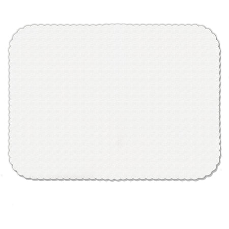 Carlisle DX5999M00102 13-5/8" x 18-3/4" White Embossed, Scalloped Edge/ Round Corner