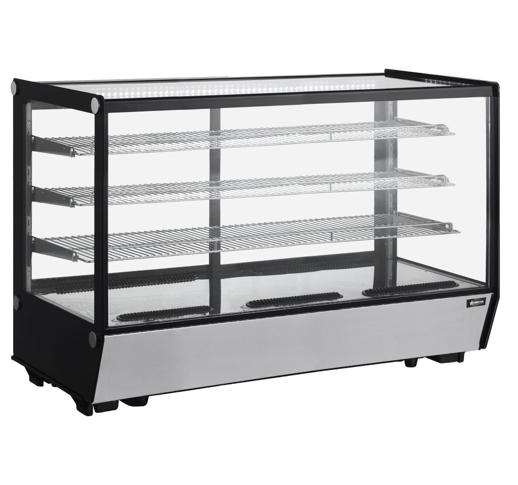 Omcan 47964 8 cu. ft. (225 Liters) 48" Square Glass Countertop Refrigerated Display