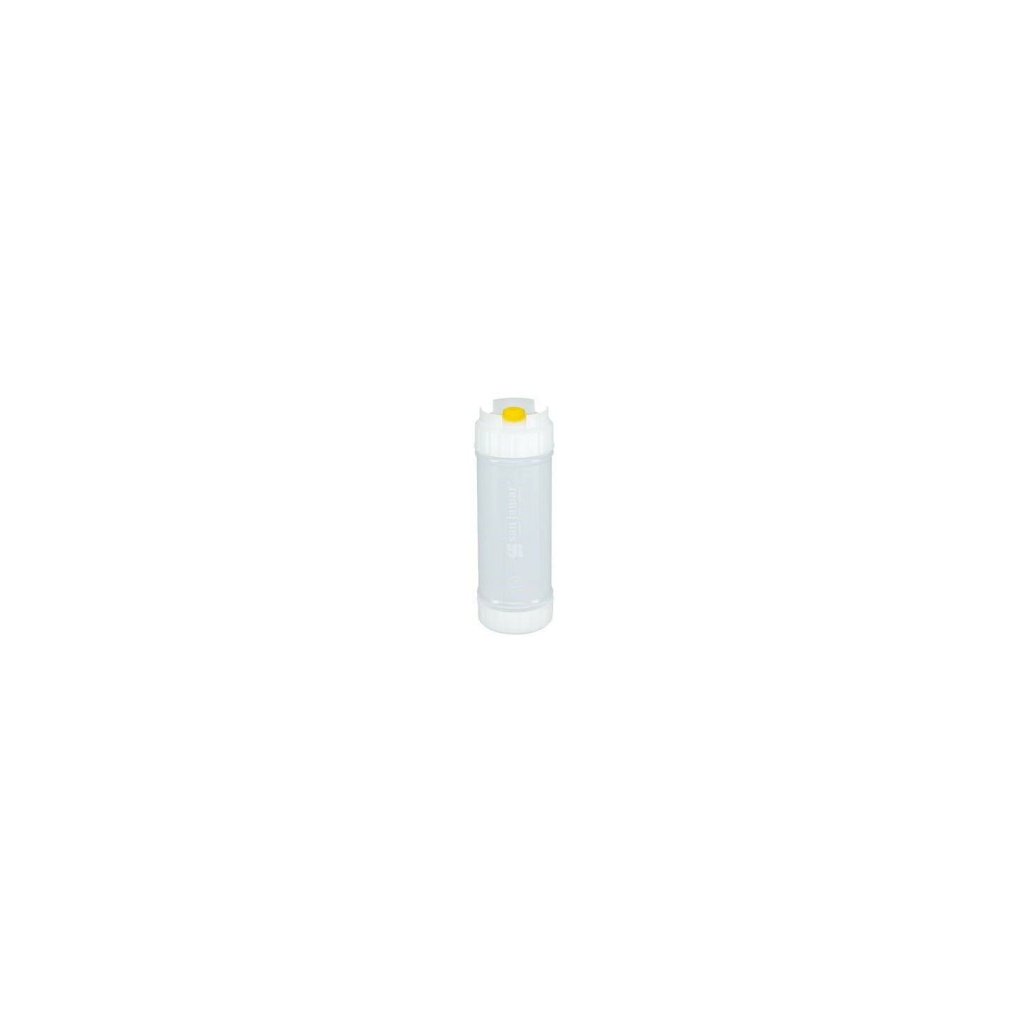 San Jamar 857316M 16 oz Natural EZ-KLEEN Sauce Bottle - Yellow Valve - Medium Viscosity - 12 pack