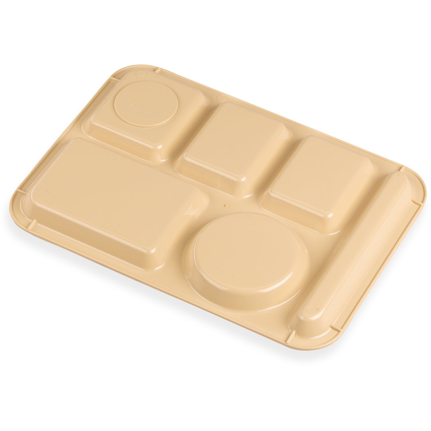 Carlisle 61425 10" x 14" Tan 6-Compartment ABS Left-Hand Tray