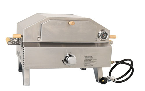 Omcan 49112 Propane Stainless Steel Pizza Oven with Foldable Legs