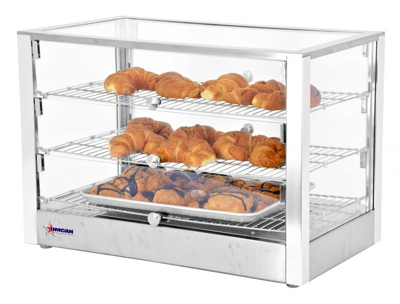 Omcan 41873 28-inch Countertop Display Warmer with 3 Front and 3 Rear Hinged Doors