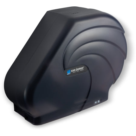 San Jamar R3090TBK 9-10.5" Black Pearl High Impact Plastic Oceans Reserva Jumbo Bath Tissue Dispenser with Stub Roll, 3.25" core
