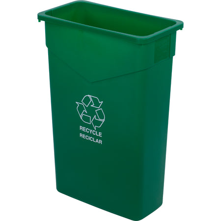 Carlisle 342023REC09 23 Gallon Green Rectangle Polyethylene TrimLine Recycle Waste Container