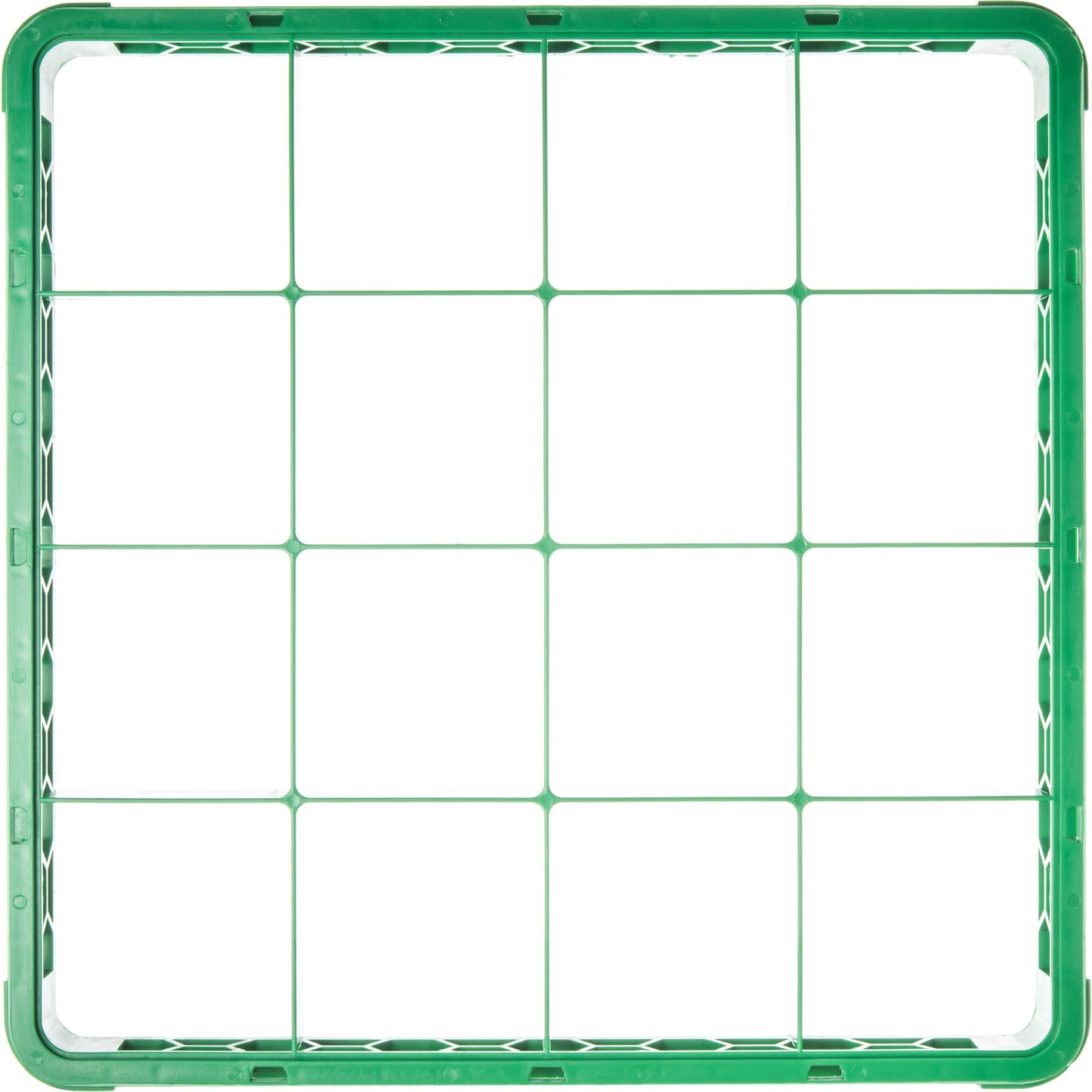 Carlisle RE16C09 Green 16-Compartment Polypropylene OptiClean Divided Glass Rack Extender 1.78"