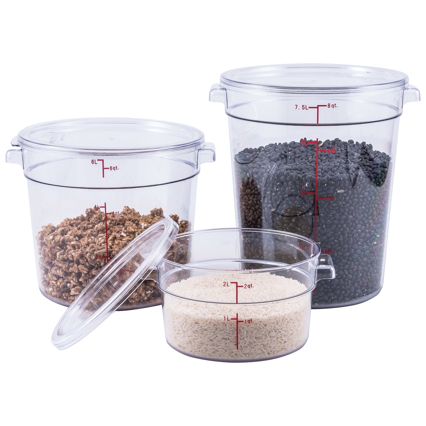 Winco PCRC-6 6 Qt. Clear Polycarbonate Storage Container