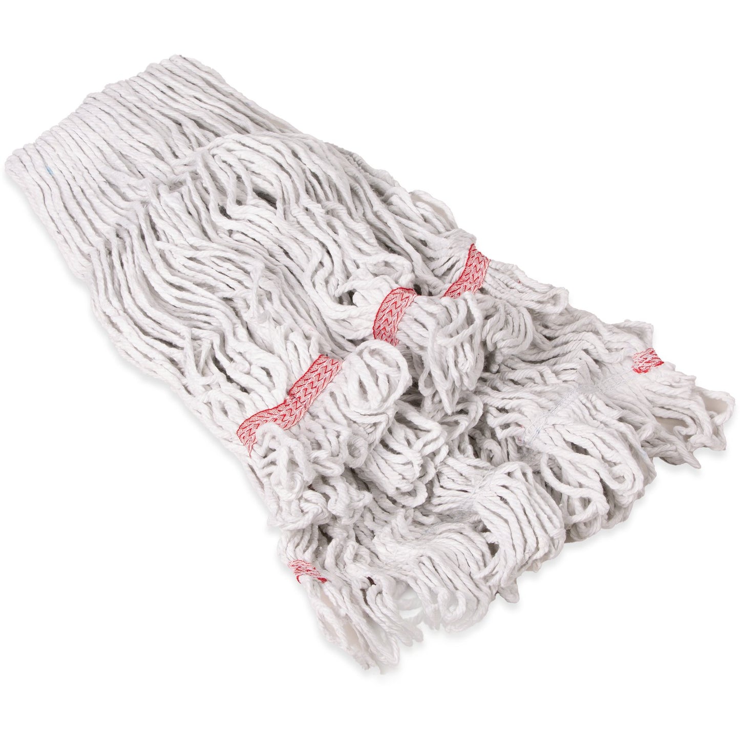 Carlisle 369424B00 Large White/Red Flo-Pac Looped-End Mop w/ Red Band