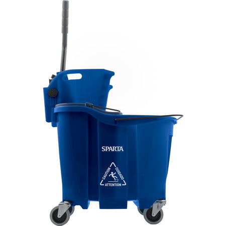 Sparta 9690414 35 Qt Blue Polypropylene OmniFit Mop Bucket Combo - Side Press Wringer & Soiled Water Insert
