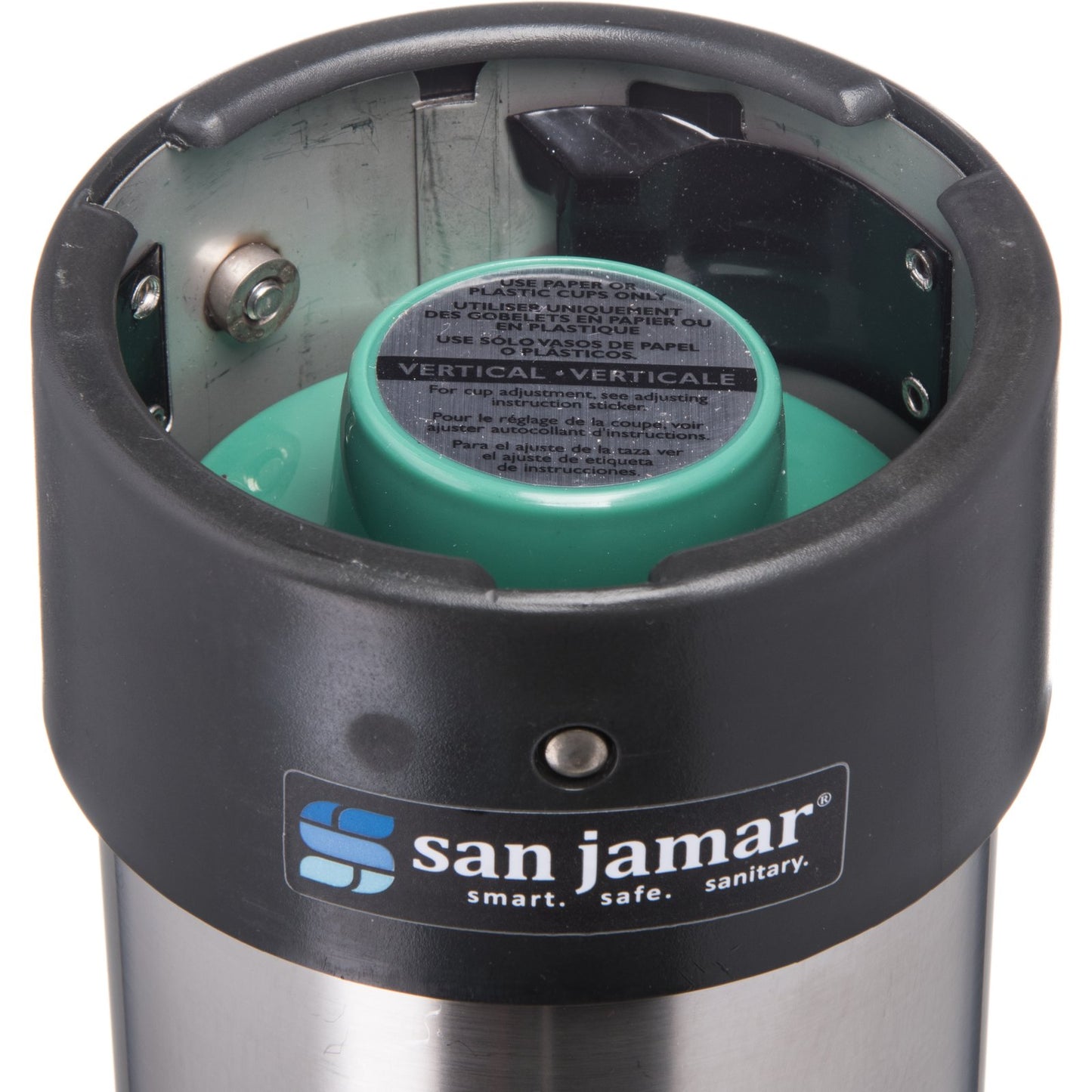 San Jamar C3200EV Small Stainless Steel Vertical Surface Mount Cup Dispenser