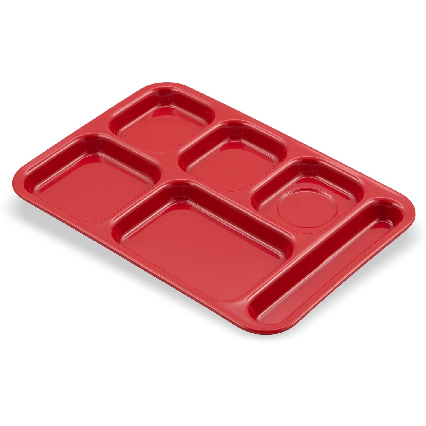 Carlisle 4398805 14.5" x 10" Red 6-Compartment Melamine Right Hand Tray