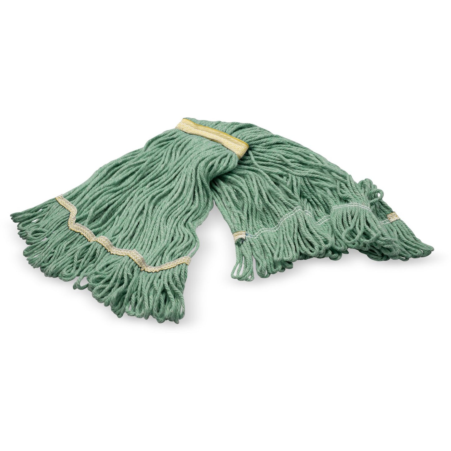 Carlisle 369411B09 Small Green Acrylic Fiber 4 Ply Looped-End Mop w/ Yellow Band