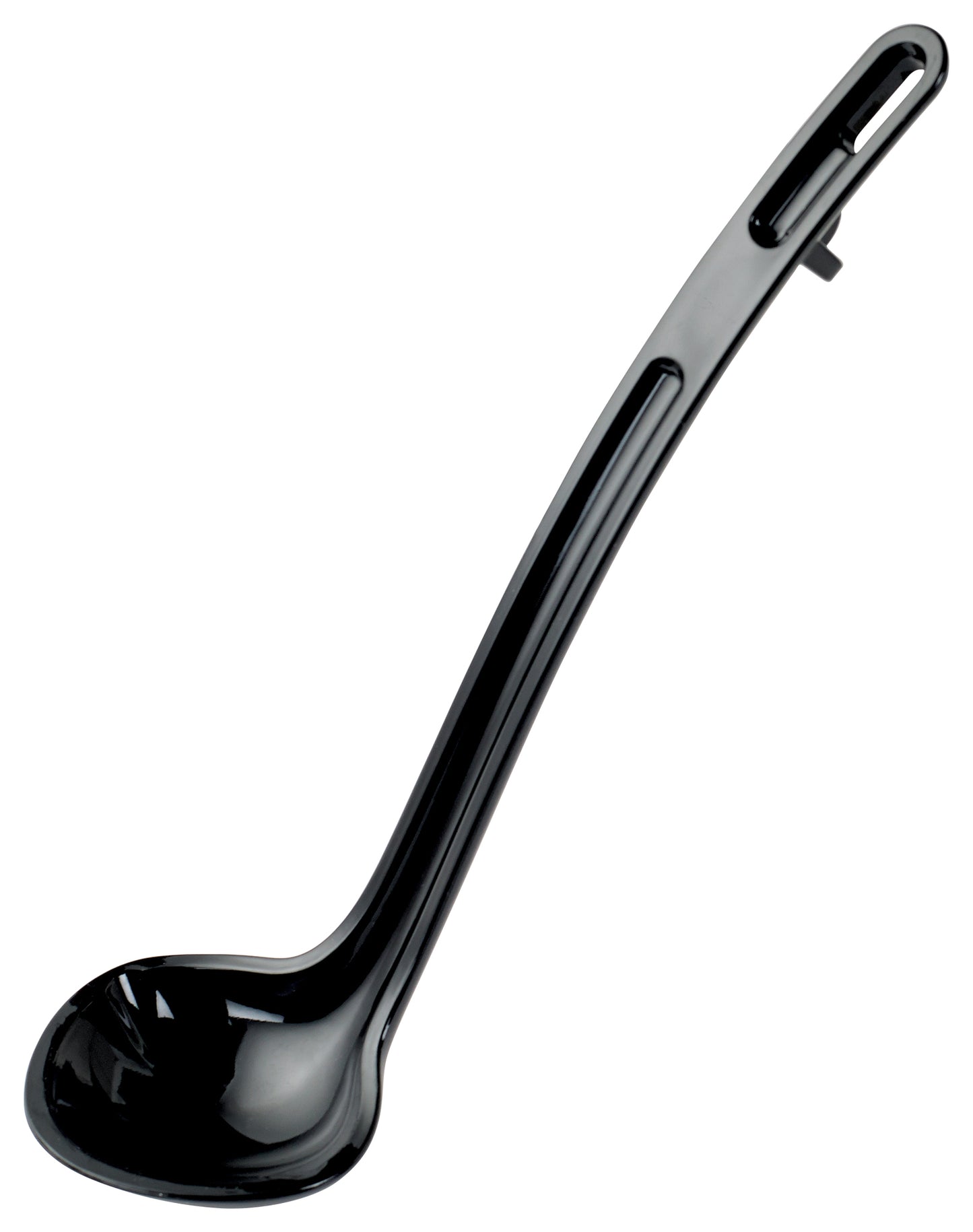 Winco CVLD-8K 3/4 oz. 8-1/2" Black Curved Polycarbonate Ladle