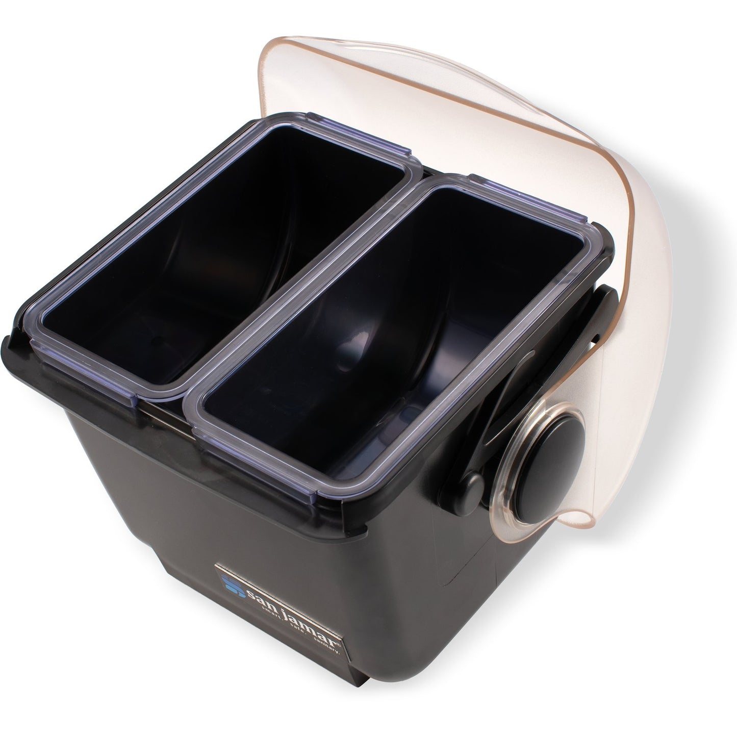 San Jamar BD2003 1 Qt Black 2-Compartment Mini Dome Condiment Bar