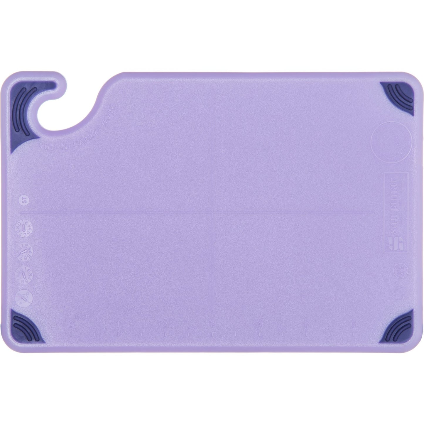 San Jamar CBG6938PR 6" x 9" Purple Allergen Saf-T-Grip Cutting Board