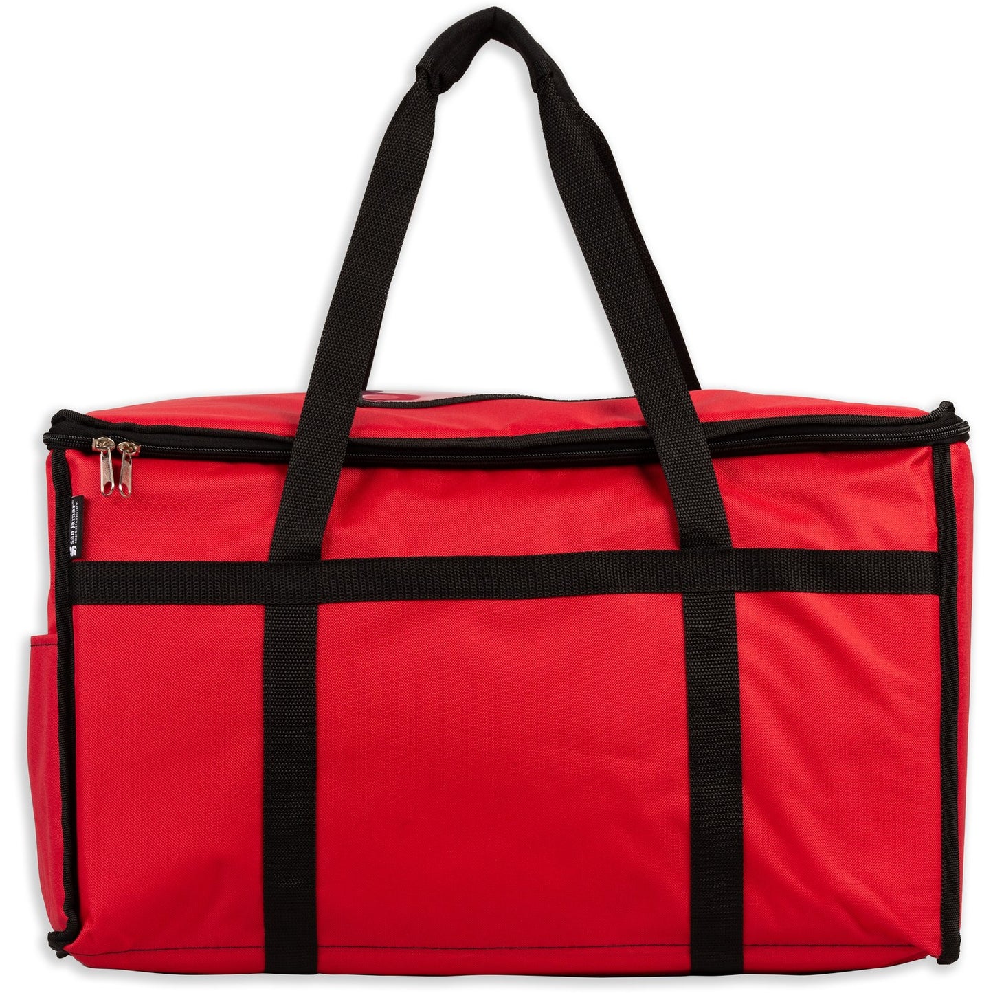 San Jamar FC2212-RD 22" x 12" x 12" Red Nylon Insulated Food Delivery Bag