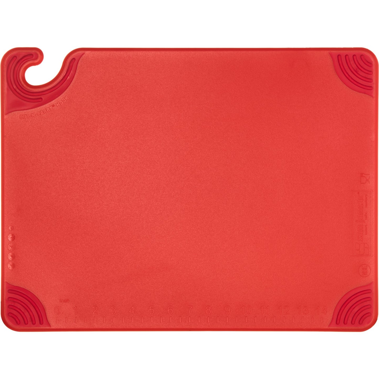 San Jamar CBG152012RD 15" x 20" x 0.5" Red Saf-T-Grip Cutting Board